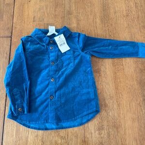 Cotton On Blue Kids Button-Up Shirt NEW 18-24m